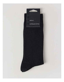 Australian Cotton Waffle Socks in Black