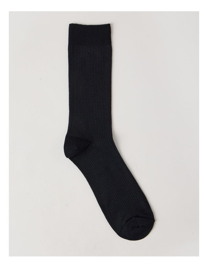 Australian Cotton Waffle Socks in Black