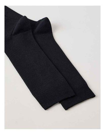 Australian Cotton Waffle Socks in Black