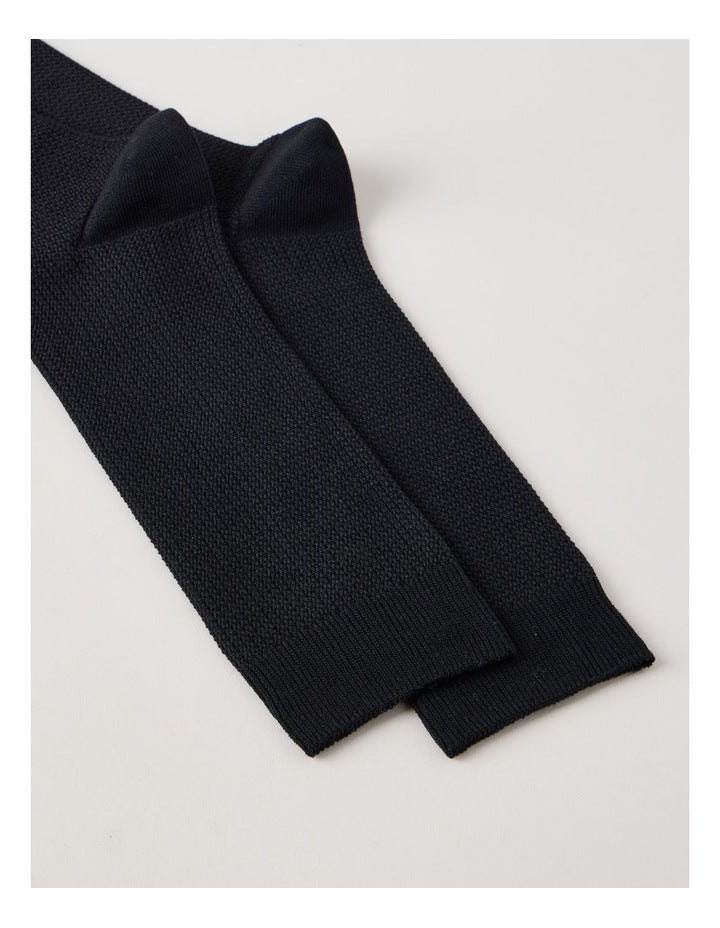 Australian Cotton Waffle Socks in Black