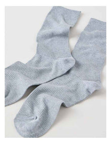 Australian Cotton Waffle Socks in Mid Grey Marle