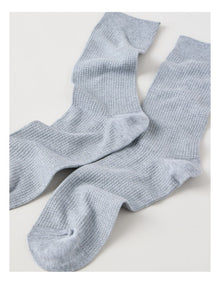 Australian Cotton Waffle Socks in Mid Grey Marle
