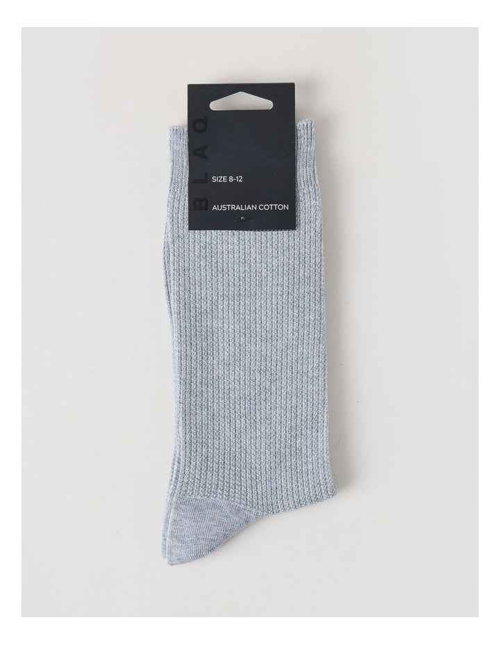 Australian Cotton Waffle Socks in Mid Grey Marle