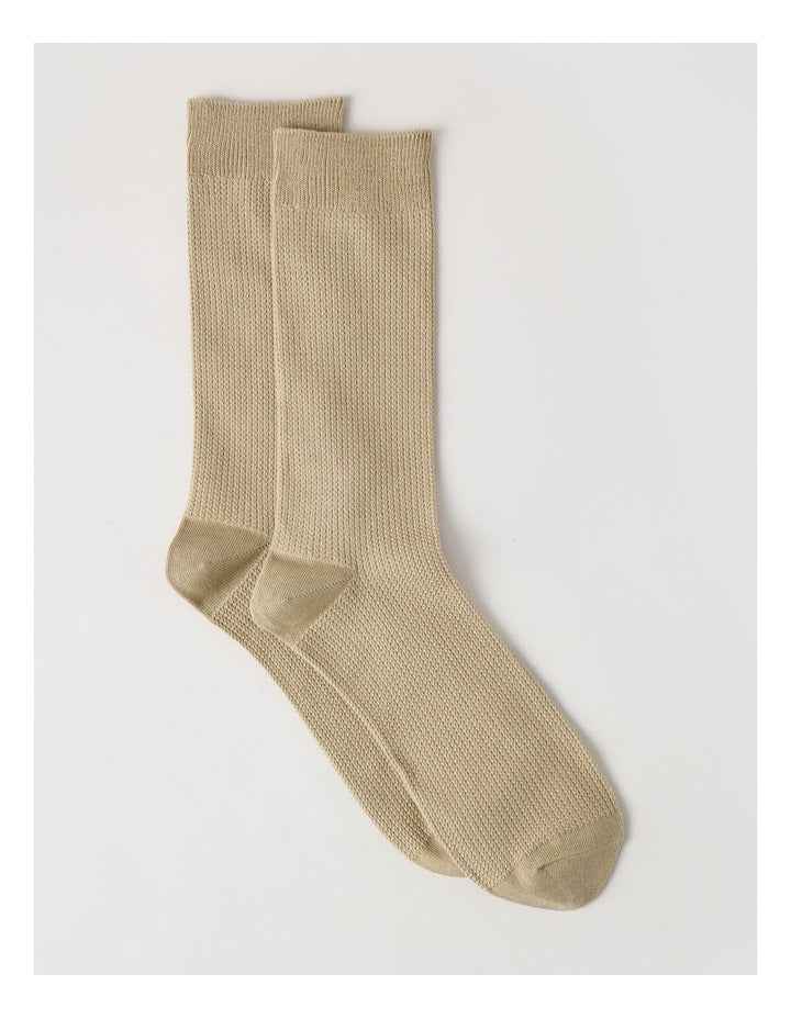 Australian Cotton Waffle Socks in Soft Sand