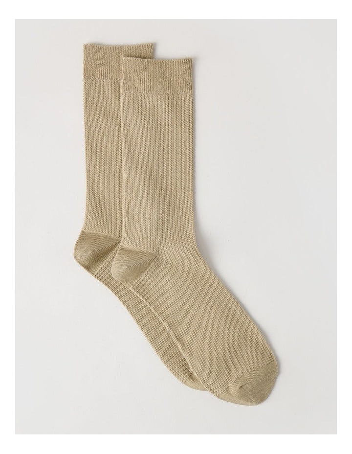 Australian Cotton Waffle Socks in Soft Sand