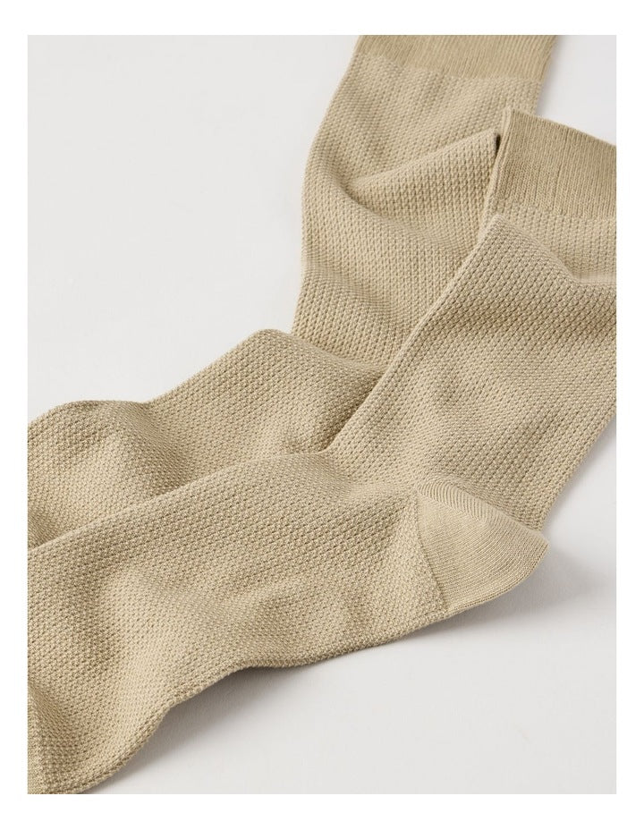 Australian Cotton Waffle Socks in Soft Sand
