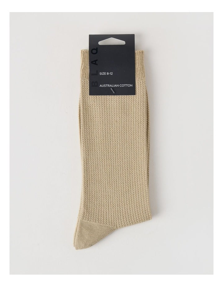 Australian Cotton Waffle Socks in Soft Sand