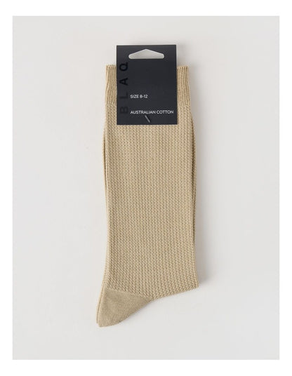 Australian Cotton Waffle Socks in Soft Sand
