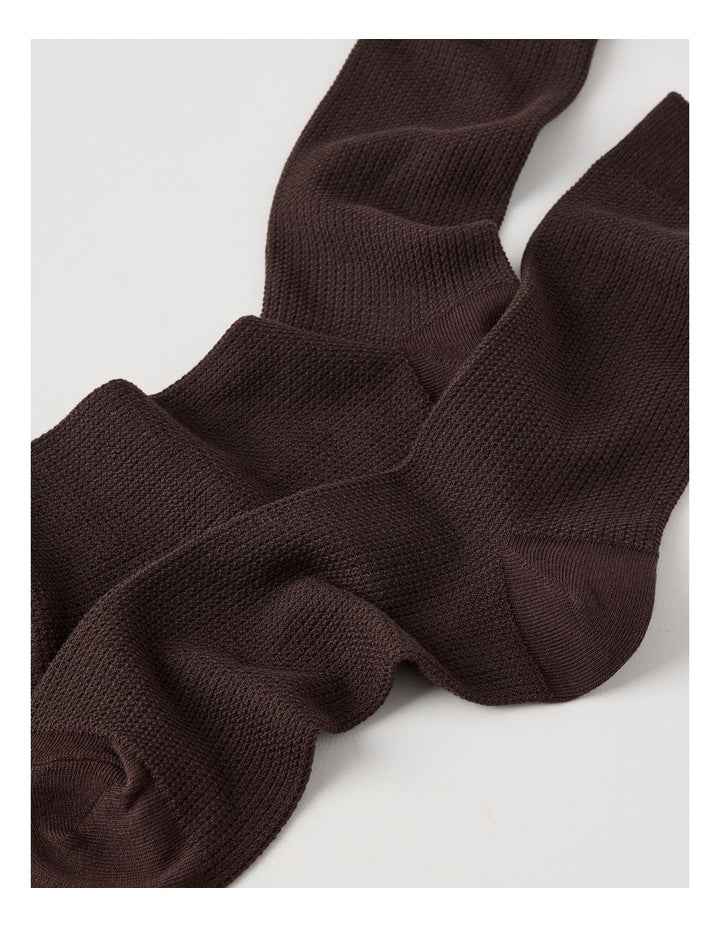 Australian Cotton Waffle Socks in Dark Chocolate