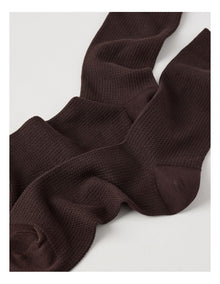 Australian Cotton Waffle Socks in Dark Chocolate