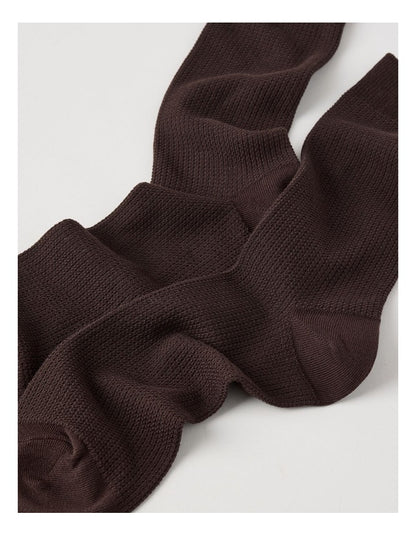 Australian Cotton Waffle Socks in Dark Chocolate