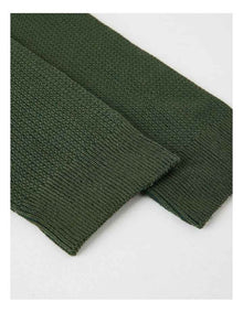 Australian Cotton Waffle Socks in Green Slate