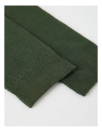 Australian Cotton Waffle Socks in Green Slate
