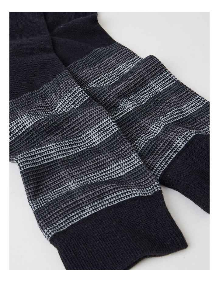 Australian Cotton Stripe Texture Socks in Black