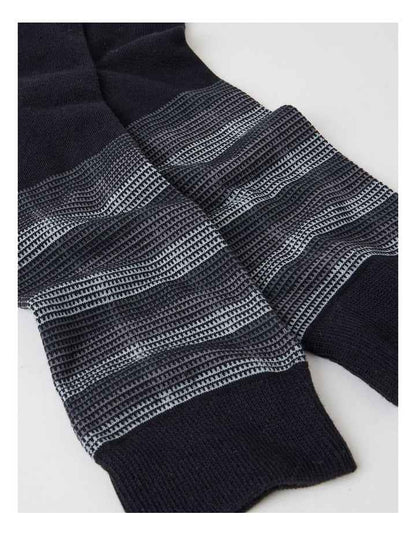 Australian Cotton Stripe Texture Socks in Black