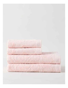 Margot Jacquard Towel Set in Pink