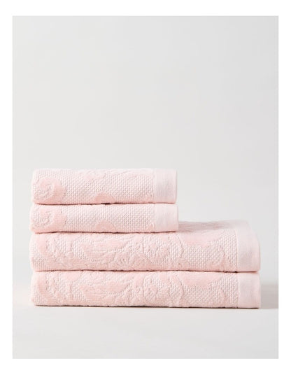 Margot Jacquard Towel Set in Pink