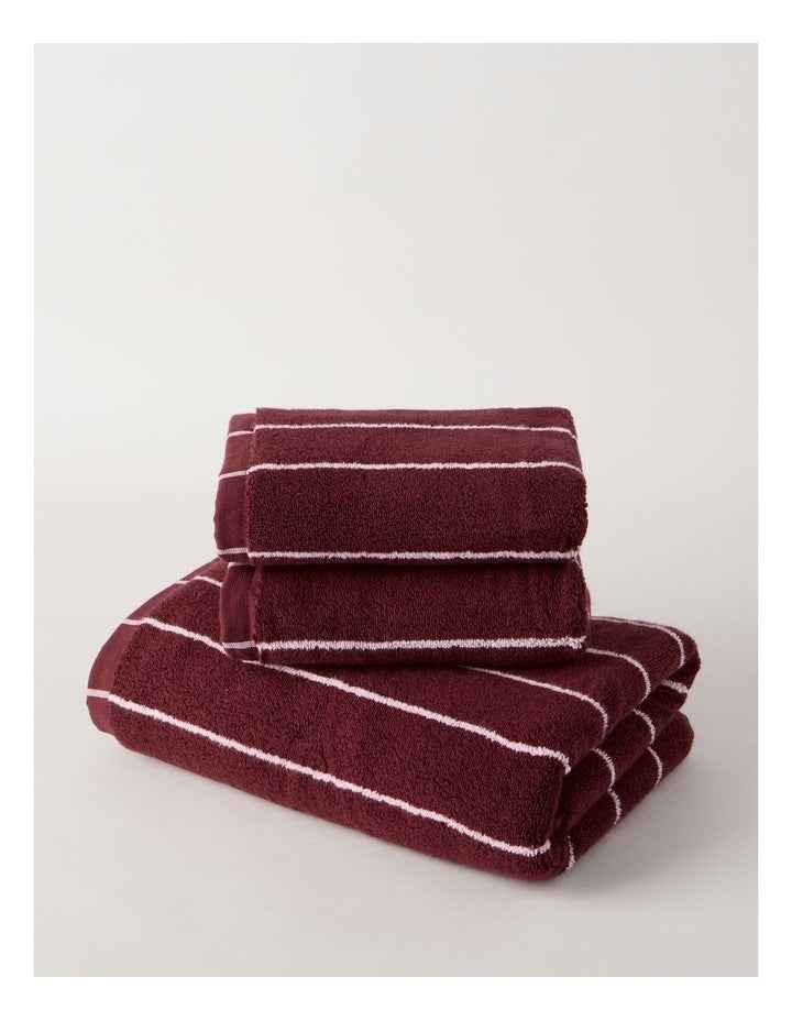 Vue Pinstripe Towel Range in Red Velvet