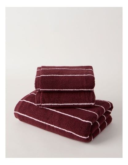 Vue Pinstripe Towel Range in Red Velvet