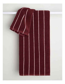Vue Pinstripe Towel Range in Red Velvet