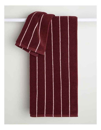 Vue Pinstripe Towel Range in Red Velvet