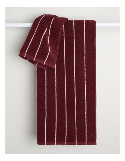 Vue Pinstripe Towel Range in Red Velvet