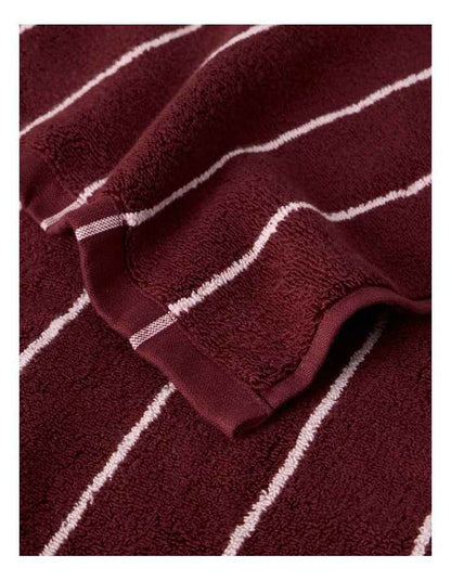 Vue Pinstripe Towel Range in Red Velvet
