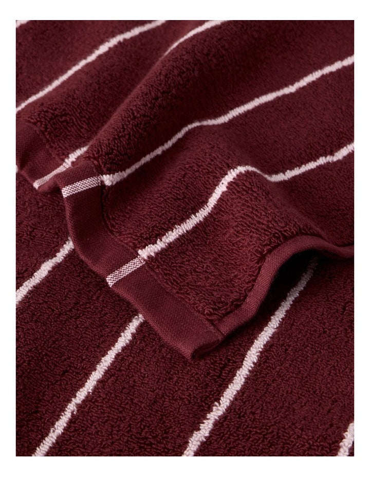 Vue Pinstripe Towel Range in Red Velvet