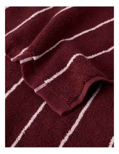 Vue Pinstripe Towel Range in Red Velvet