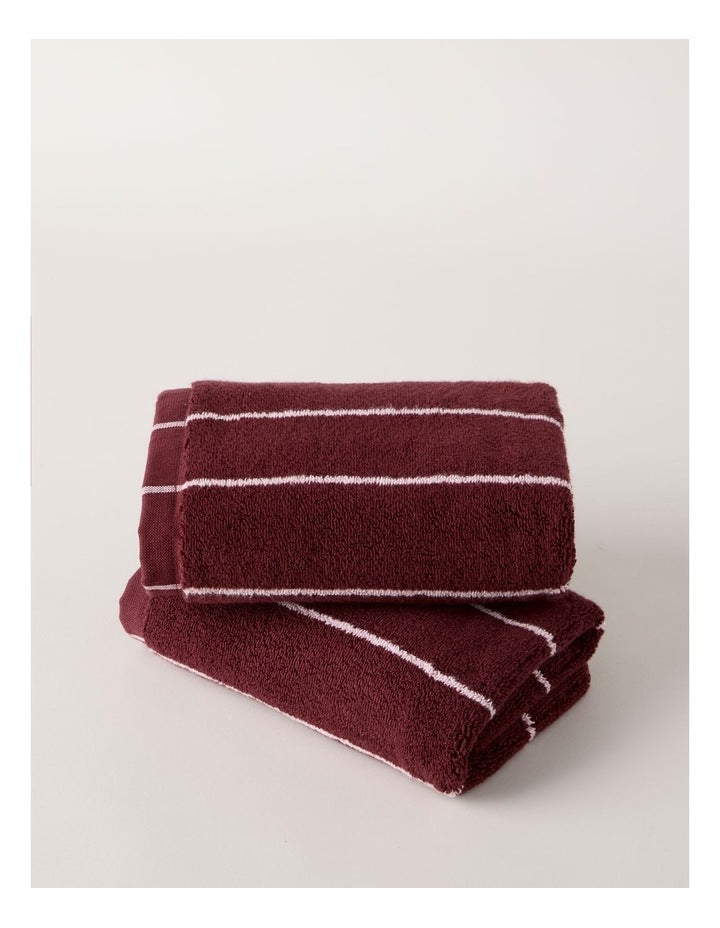 Vue Pinstripe Towel Range in Red Velvet