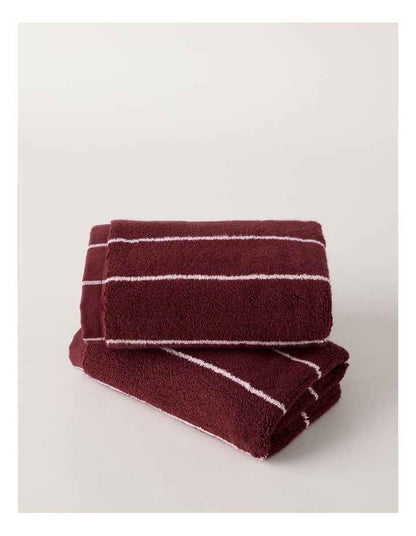 Vue Pinstripe Towel Range in Red Velvet
