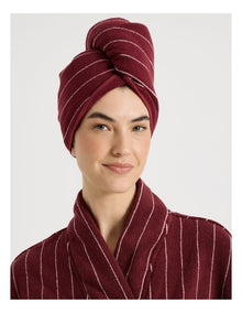 Vue Pinstripe Hair Wrap in Red Velvet