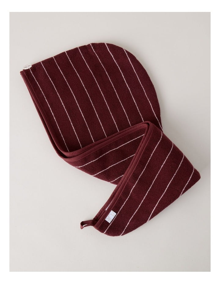 Vue Pinstripe Hair Wrap in Red Velvet