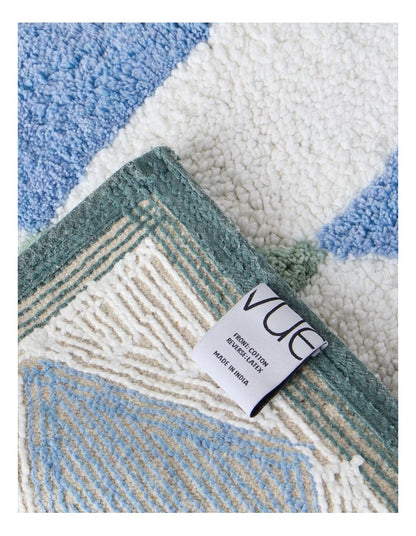 Diamond Tufted Bath Mat in Blue