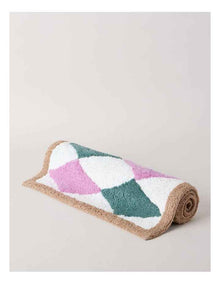 Diamond Tufted Bath Mat in Pink