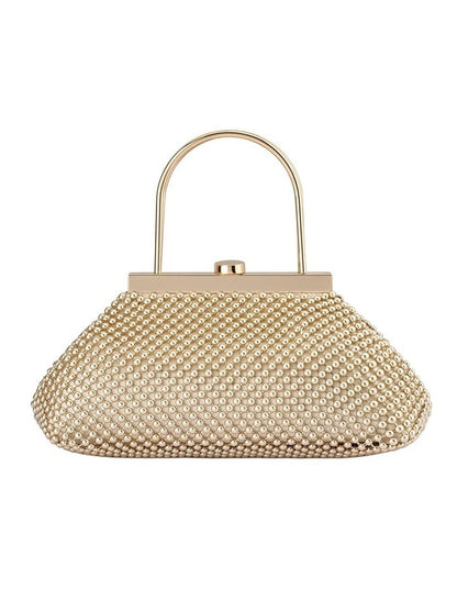 Mimi Ball Mesh Clutch Bag in Gold