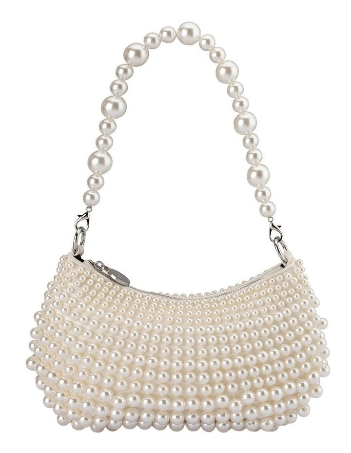 Pia Pearl Shoulder Bag in White