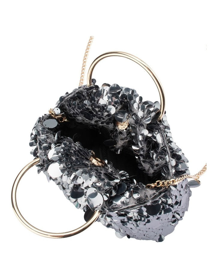 Vera Clutch Bag in Gunmetal