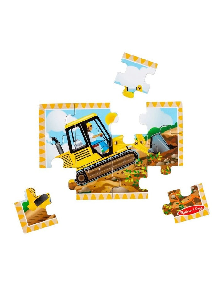 Construction Vehicles 4 in1 Wooden Jigsaw Puzzle