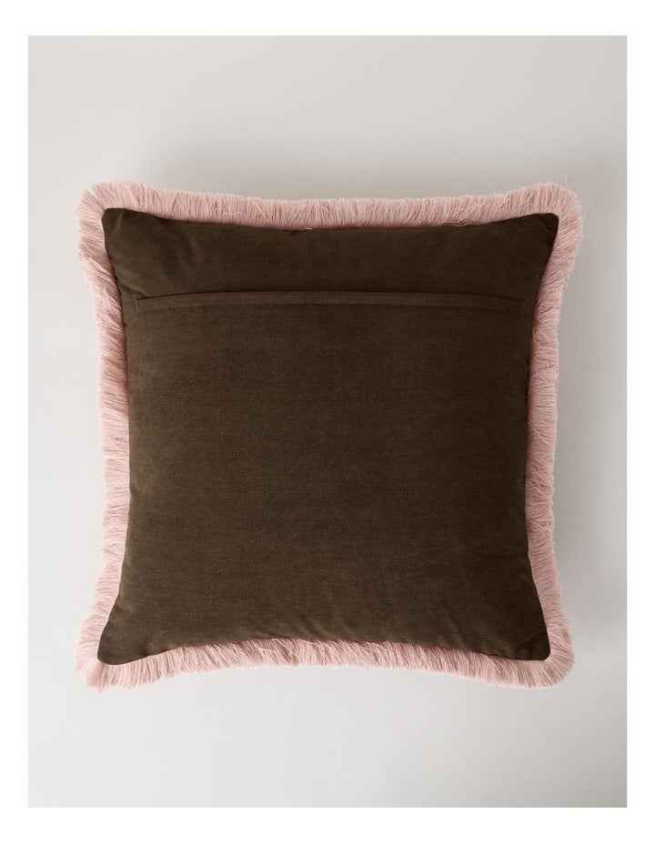 Ditsy Floral Embroidered Cushion in Brown