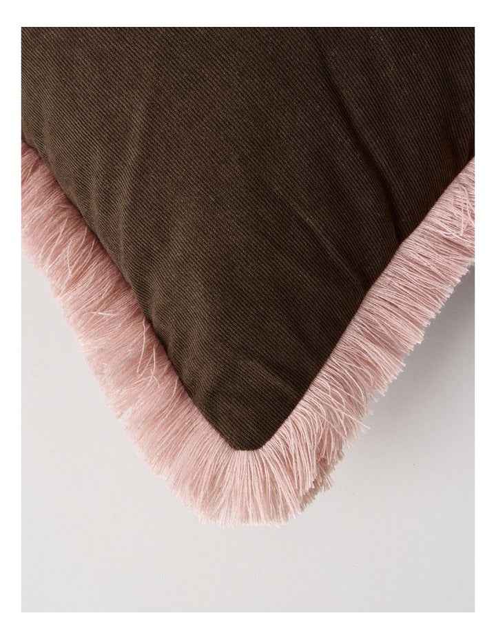 Ditsy Floral Embroidered Cushion in Brown