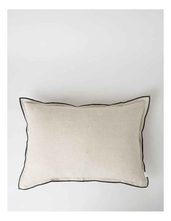 Contrast Linen Cushion in Natural