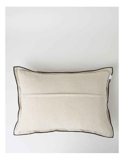 Contrast Linen Cushion in Natural