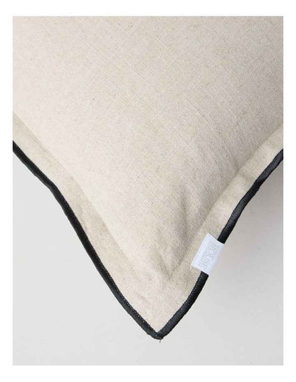 Contrast Linen Cushion in Natural
