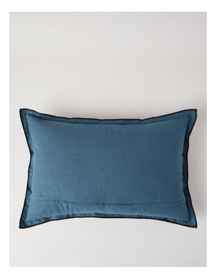 Contrast Linen Cushion in Seaglass