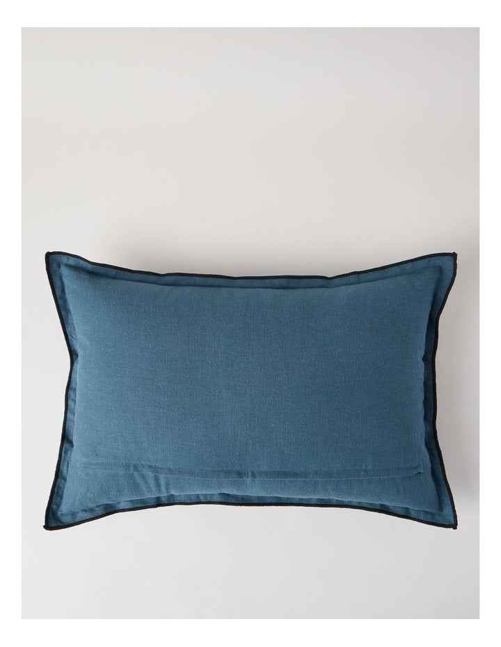 Contrast Linen Cushion in Seaglass