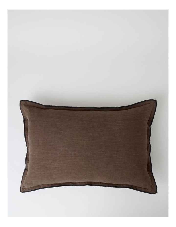Contrast Linen Cushion in Cinnamon