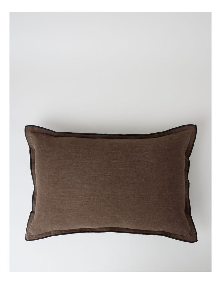 Contrast Linen Cushion in Cinnamon