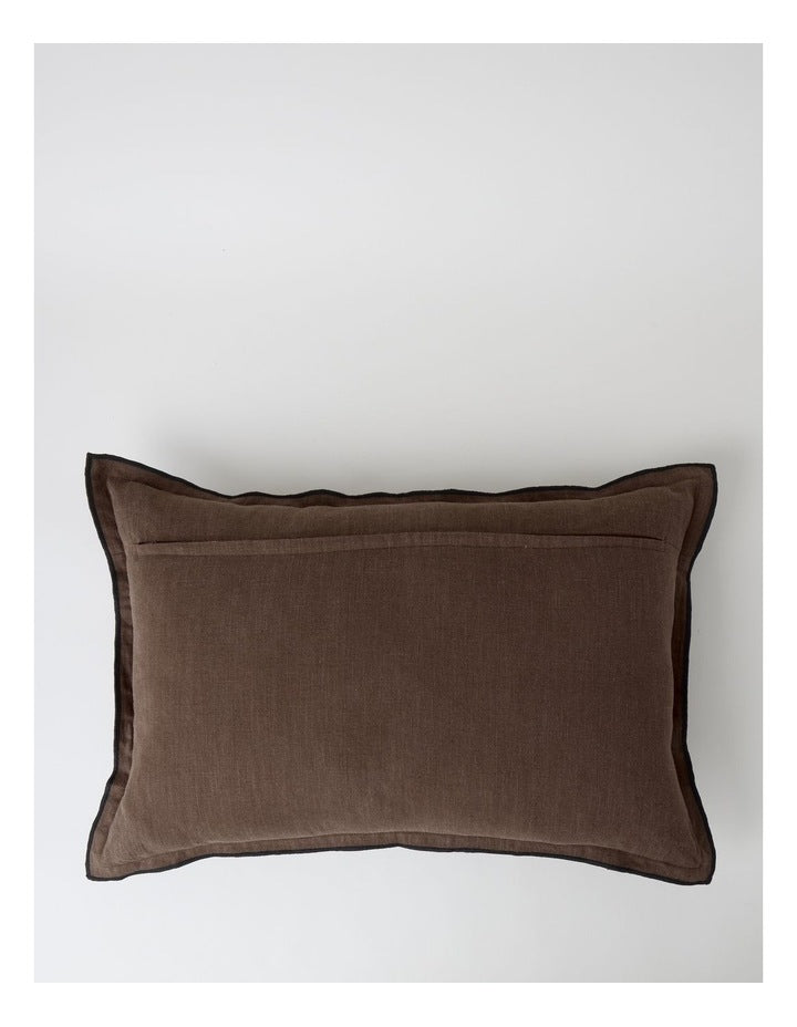 Contrast Linen Cushion in Cinnamon