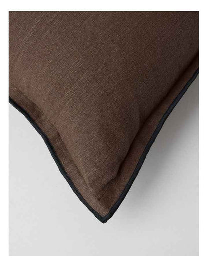 Contrast Linen Cushion in Cinnamon